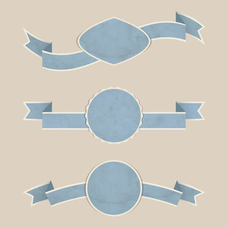 Set of vintage ribbons with frame  Vector illustration のイラスト素材