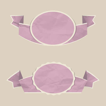 Set of vintage ribbons with frame  Vector illustration のイラスト素材