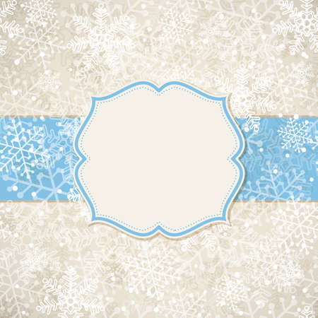 The Christmas frame on the background of snowflakes. Vector illustration. のイラスト素材