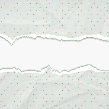Torn background with polka dots. Vector illustration. Eps10.のイラスト素材