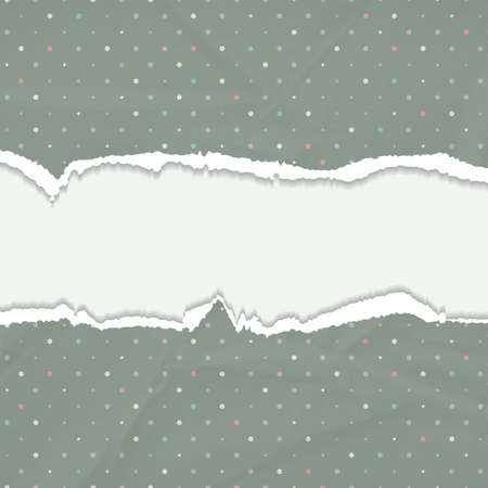 Torn background with polka dots. Vector illustration. Eps10.のイラスト素材