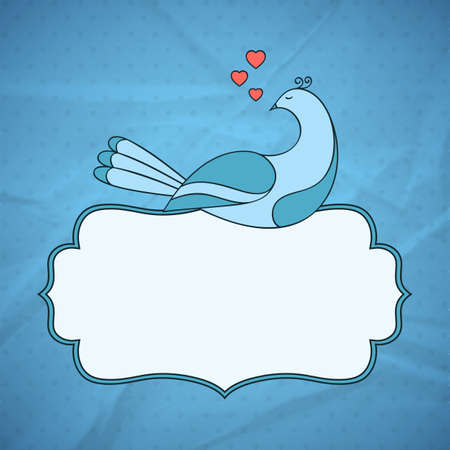 Farme in retro stile with bird. Vector illustration.Eps10.のイラスト素材