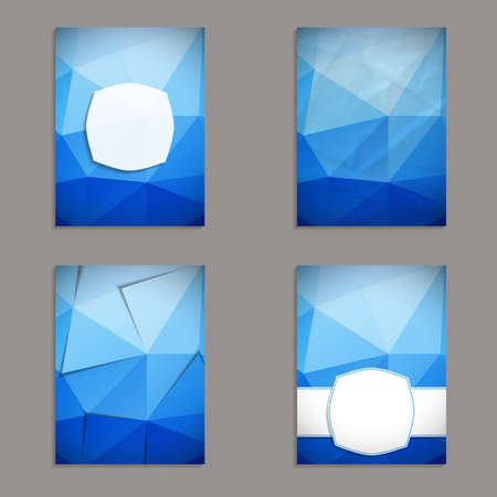 Brochure set with  triangle pattern. Frames and backgrounds.  のイラスト素材