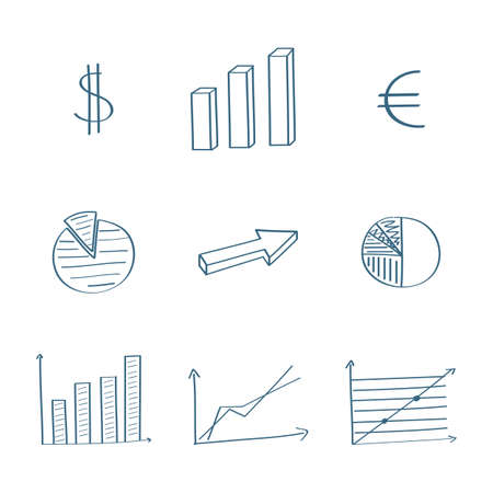 The Business graphics hand-drawing set. Vector illustration.のイラスト素材