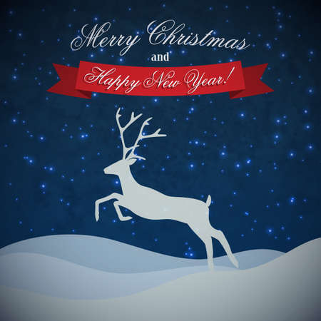 Christmas background with a deer. Vector illustration.のイラスト素材