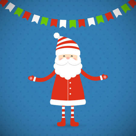 Santa Claus on a blue background. Vector illustration.のイラスト素材