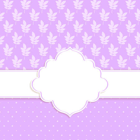 Frame on the background with two leaves seamless pattern. Vector illustration.のイラスト素材