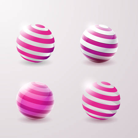 Set of abstract 3d techno icons. Vector illustration.のイラスト素材