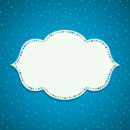 Christmas blue background with snowflakes and white frame Vector illustration.のイラスト素材