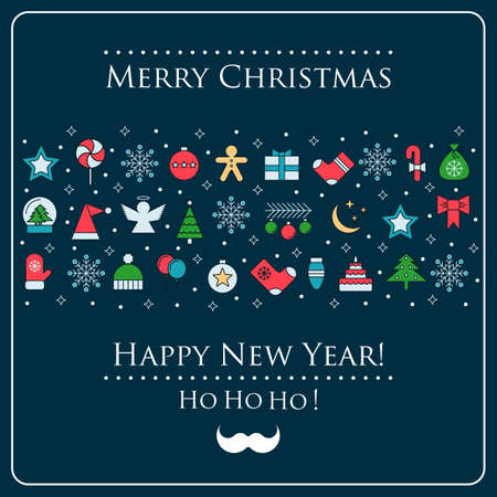 Christmas and New Year beautiful background. Vector illustration.のイラスト素材