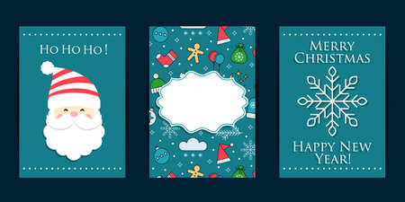 Set of cards for Christmas design. Vector illustration.のイラスト素材