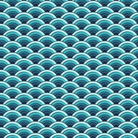 The abstract blue seamless pattern in retro style. Vector illustration.の写真素材