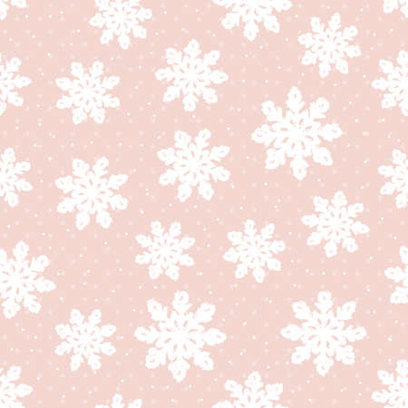 This is a winter seamless pattern with snowflakes. New Year and Christmas background. Vector illustration.のイラスト素材