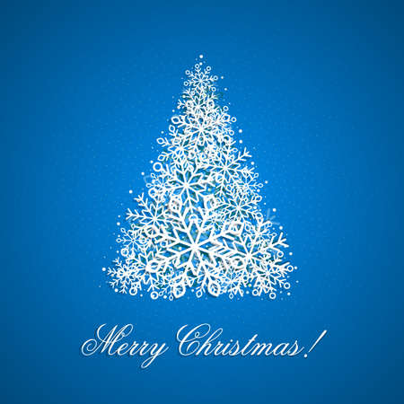 The Background with Christmas tree from snowflakesのイラスト素材