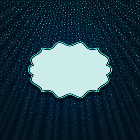 Beautiful frame on a dark blue textile effect background with polka dots. Vector illustration.のイラスト素材