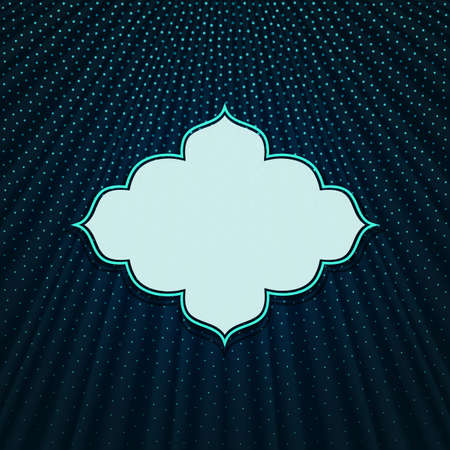 Beautiful frame on a dark blue textile effect background with polka dots. Vector illustration.のイラスト素材
