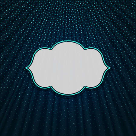 Beautiful frame on a dark blue textile effect background with polka dots. Vector illustration.のイラスト素材