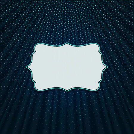 Beautiful frame on a dark blue textile effect background with polka dots. Vector illustration.のイラスト素材