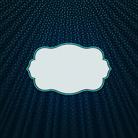 Beautiful frame on a dark blue textile effect background with polka dots. Vector illustration.のイラスト素材