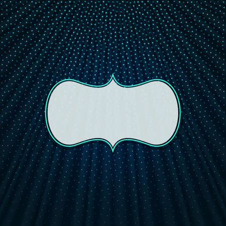 Beautiful frame on a dark blue textile effect background with polka dots. Vector illustration.のイラスト素材