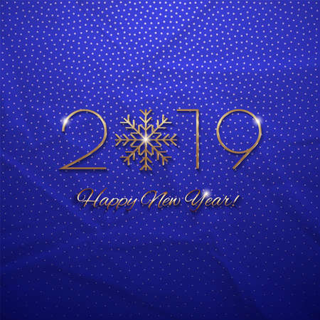 This is a festive New Year design with a golden 

inscription 2019 on a textured background. Vector 

illustration.のイラスト素材