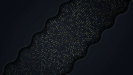 Bright paper cut background with waves layers.のイラスト素材