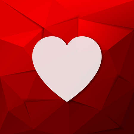 The red background with a white heart.のイラスト素材