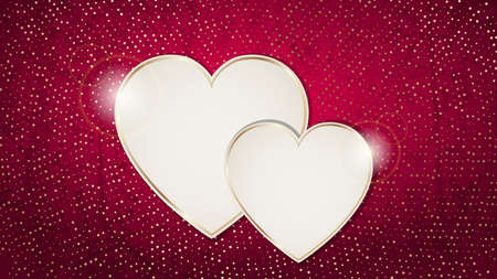 Heart frame on a red grunge textureのイラスト素材