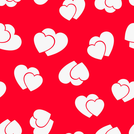 The red love Seamless pattern with hearts