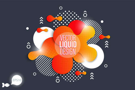 Bright design of background frame with flowing liquid form elements. Vector illustration.のイラスト素材