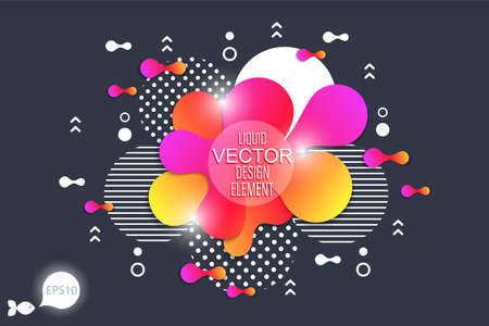 Bright design of background frame with flowing liquid form elements. Vector illustration.のイラスト素材