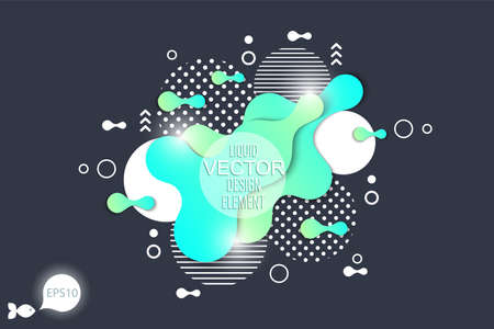 Bright design of background frame with flowing liquid form elements. Vector illustration.のイラスト素材