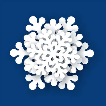 The white snowflake on a blue backgroundのイラスト素材