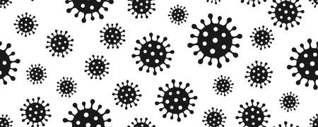 Seamless pattern with Covid-19 symbol. Stop Coronavirus pandemic.のイラスト素材