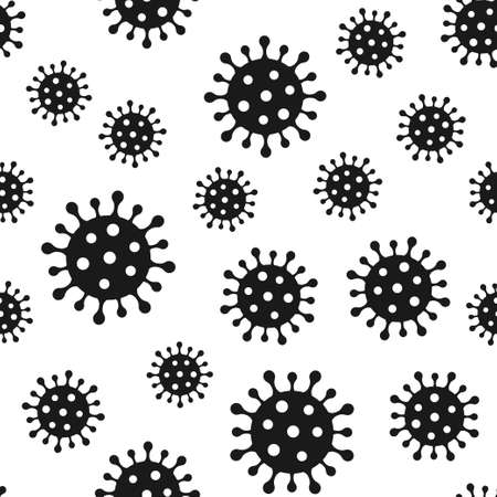 Seamless pattern with Covid-19 symbol. Stop Coronavirus pandemic.のイラスト素材