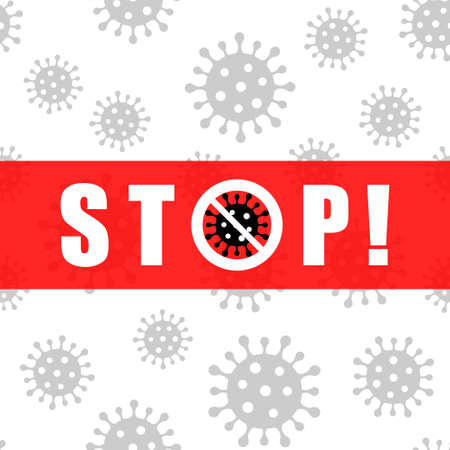 The Red Covid-19 symbol. Stop Coronavirus pandemic.のイラスト素材