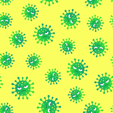 Seamless pattern with Covid-19 symbol. Stop Coronavirus pandemic.のイラスト素材