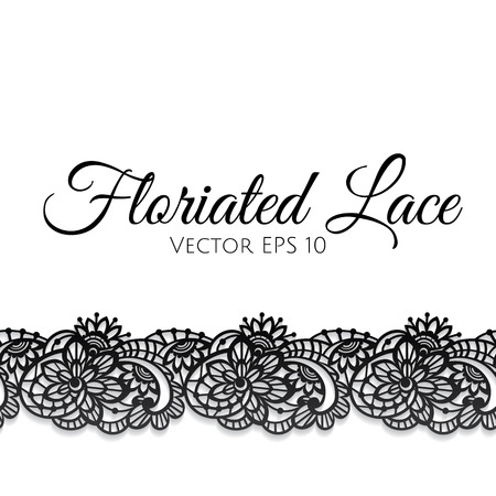 Template of greeting card decorated with floral laceのイラスト素材