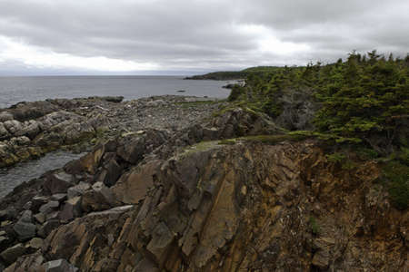 Rocky shore in Gaspesie, Quebecの写真素材