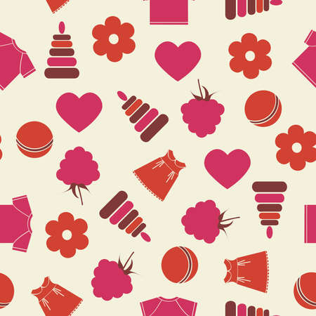 illustration. Seamless baby background.のイラスト素材
