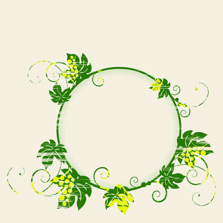 Round grape vines background のイラスト素材