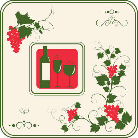 Winery design object silhouettes. Vector illustration.のイラスト素材