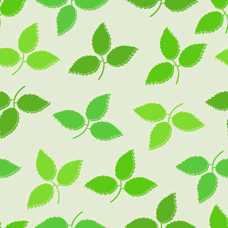 Seamless green leafs background. Vector illustration.のイラスト素材
