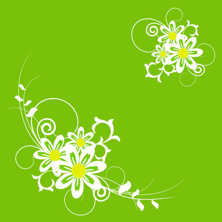 Summer flowers and herbs ornate set.のイラスト素材