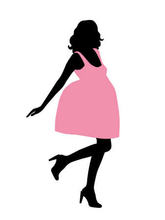 Glamour woman silhouette.のイラスト素材