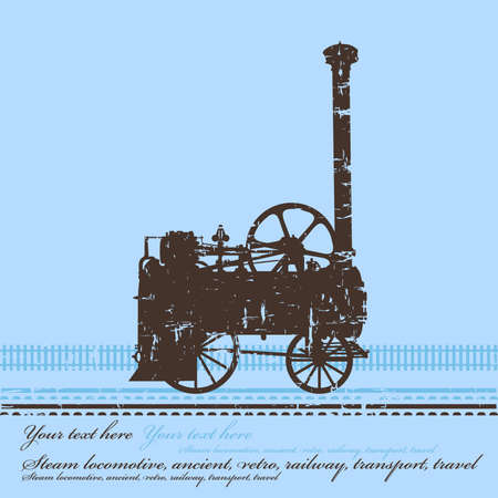 Retro steam locomotive frame. Vector illustration.のイラスト素材
