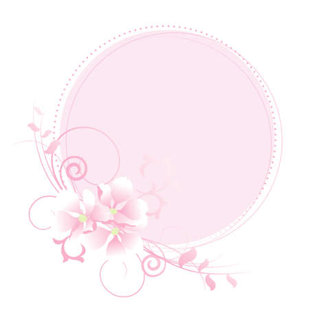 Apple flowers pastel frame. Vector illustration.のイラスト素材