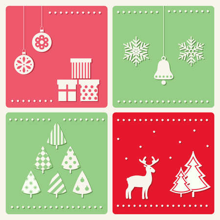 Set of winter celebration images のイラスト素材