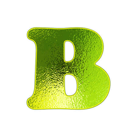 Set of green letters with the effect of glowing glass. Vector illustration.のイラスト素材