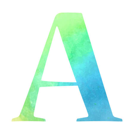Watercolor alphabet letter. Vector illustration.のイラスト素材